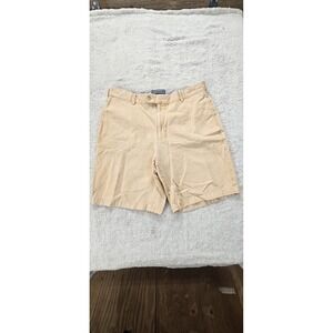Peter Millar Men's Size 34 Peach Cotton Chino Shorts Zip Button Pockets